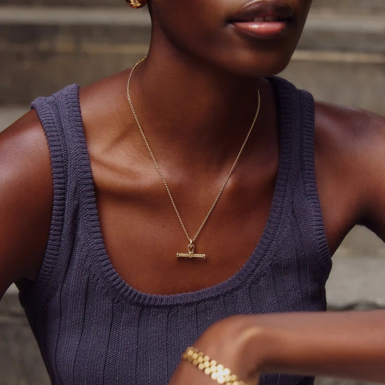 Ridge T-Bar Chain Necklace | 18ct Gold Plated Necklaces Missoma 