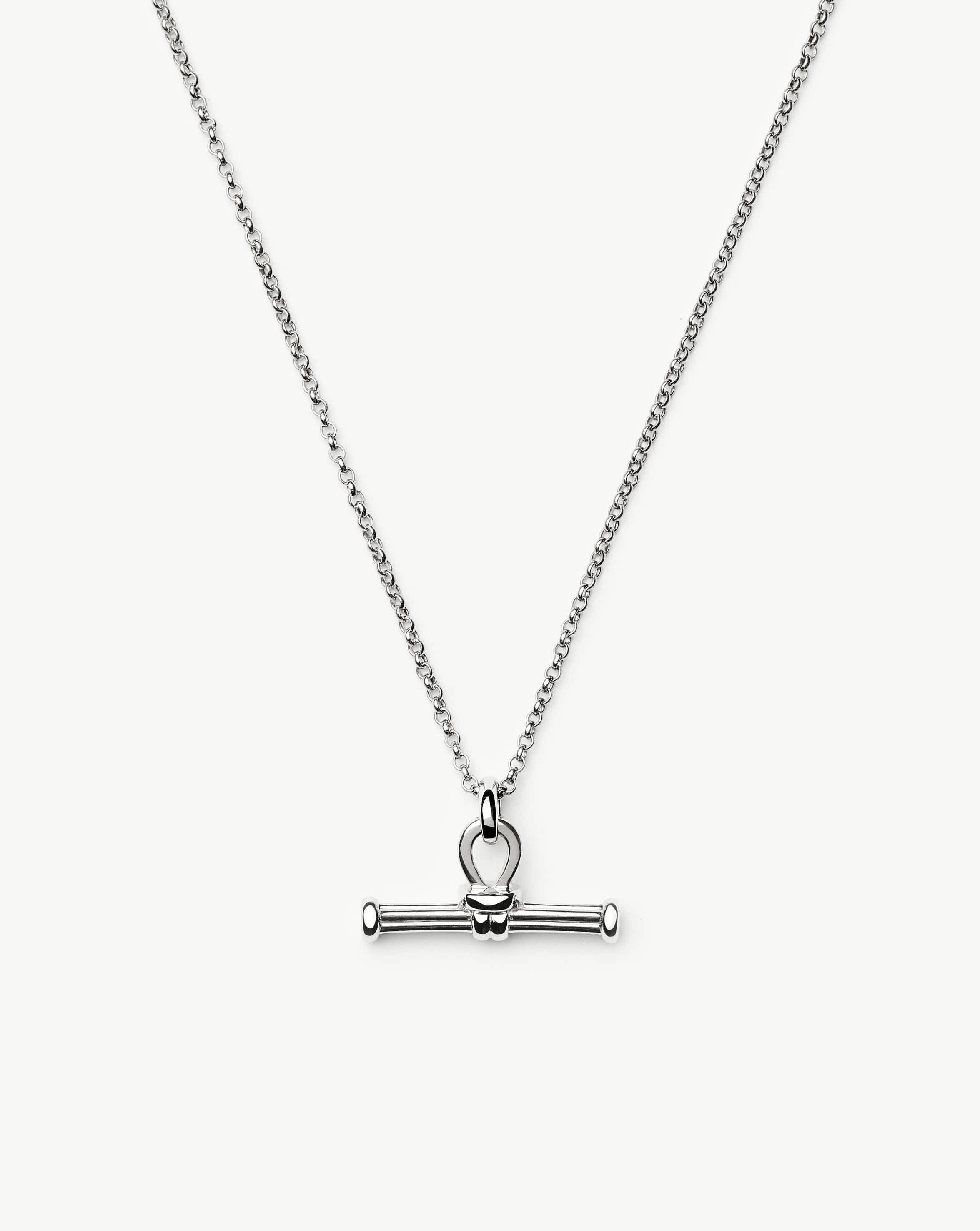Ridge T-Bar Chain Necklace | Silver Plated Necklaces Missoma 