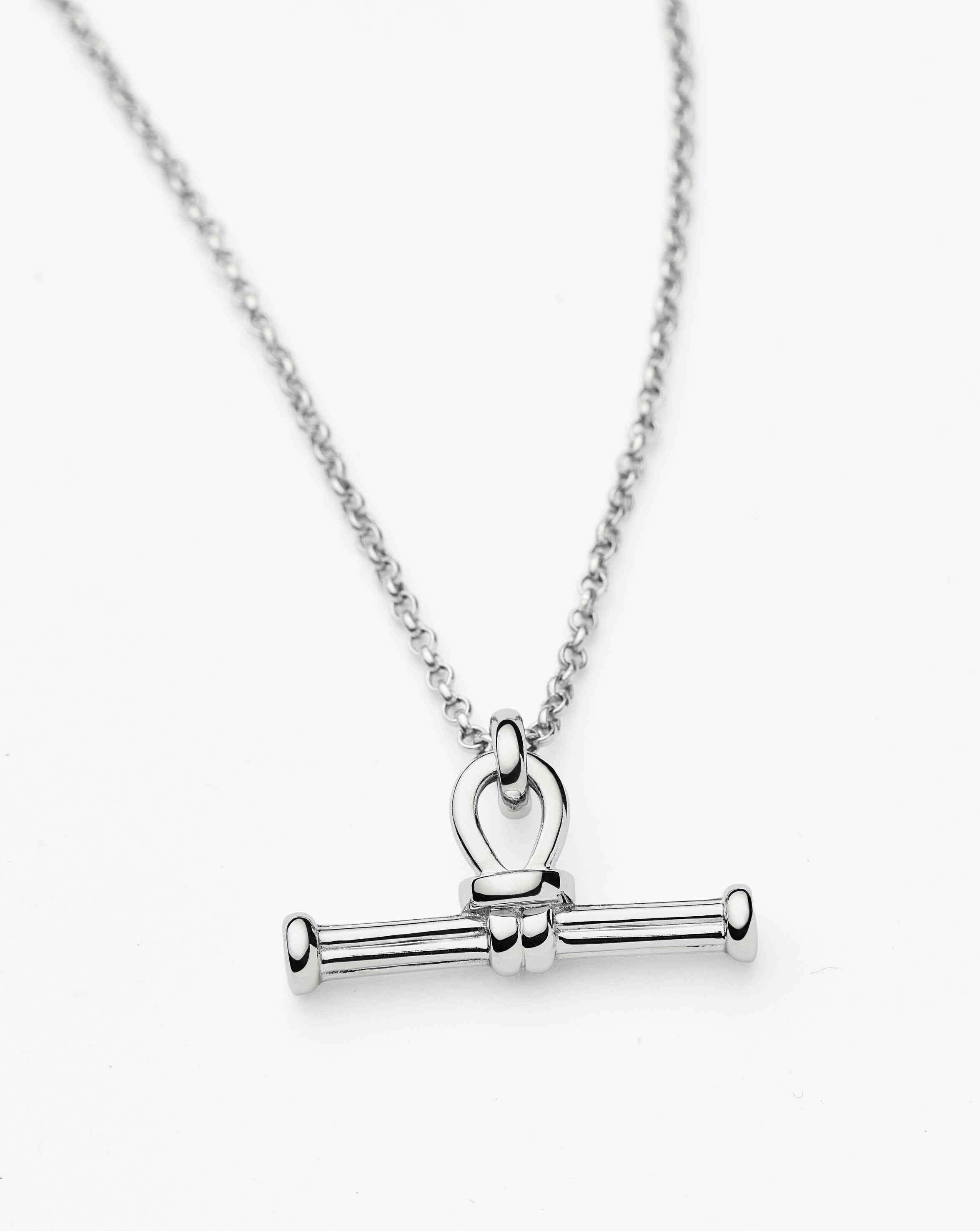 Ridge T-Bar Chain Necklace | Silver Plated Necklaces Missoma 