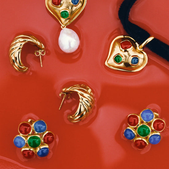 Rouje Ella Heart Gemstone Velvet Necklace | 18ct Gold Plated Missoma 