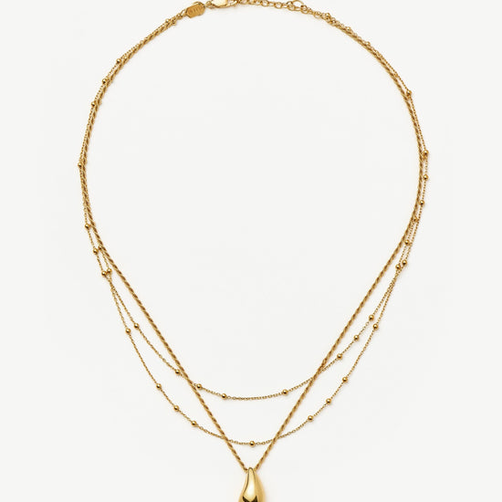 Savi Droplet Pendant & Double Necklace Set | 18ct Gold Vermeil Layering Sets Missoma 