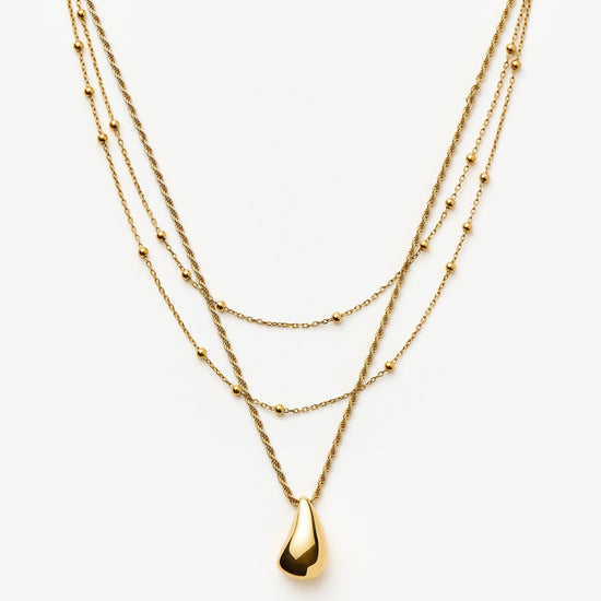 Savi Droplet Pendant & Double Necklace Set | 18ct Gold Vermeil Layering Sets Missoma 