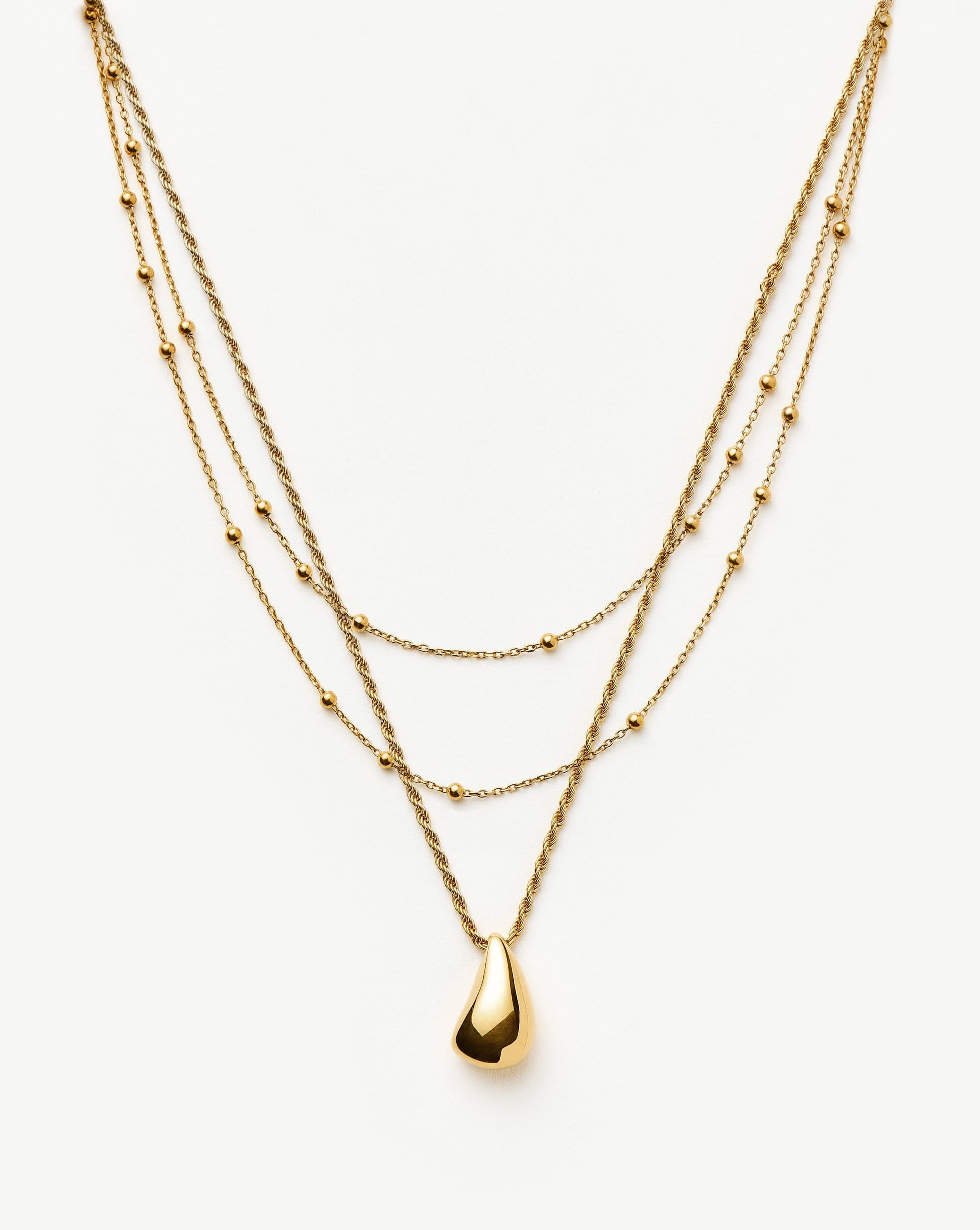 Savi Droplet Pendant & Double Necklace Set | 18ct Gold Vermeil Layering Sets Missoma 