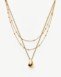 Savi Droplet Pendant & Double Necklace Set | 18ct Gold Vermeil Layering Sets Missoma 
