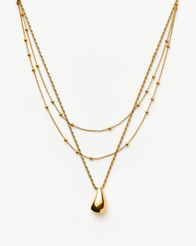 Savi Droplet Pendant & Double Necklace Set | 18ct Gold Vermeil