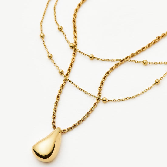 Savi Droplet Pendant & Double Necklace Set | 18ct Gold Vermeil Layering Sets Missoma 