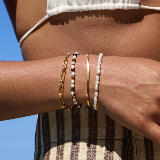 Savi Pearl & Gemstone Beaded Bracelet | 18ct Gold Plated/Multi Bracelets Missoma 
