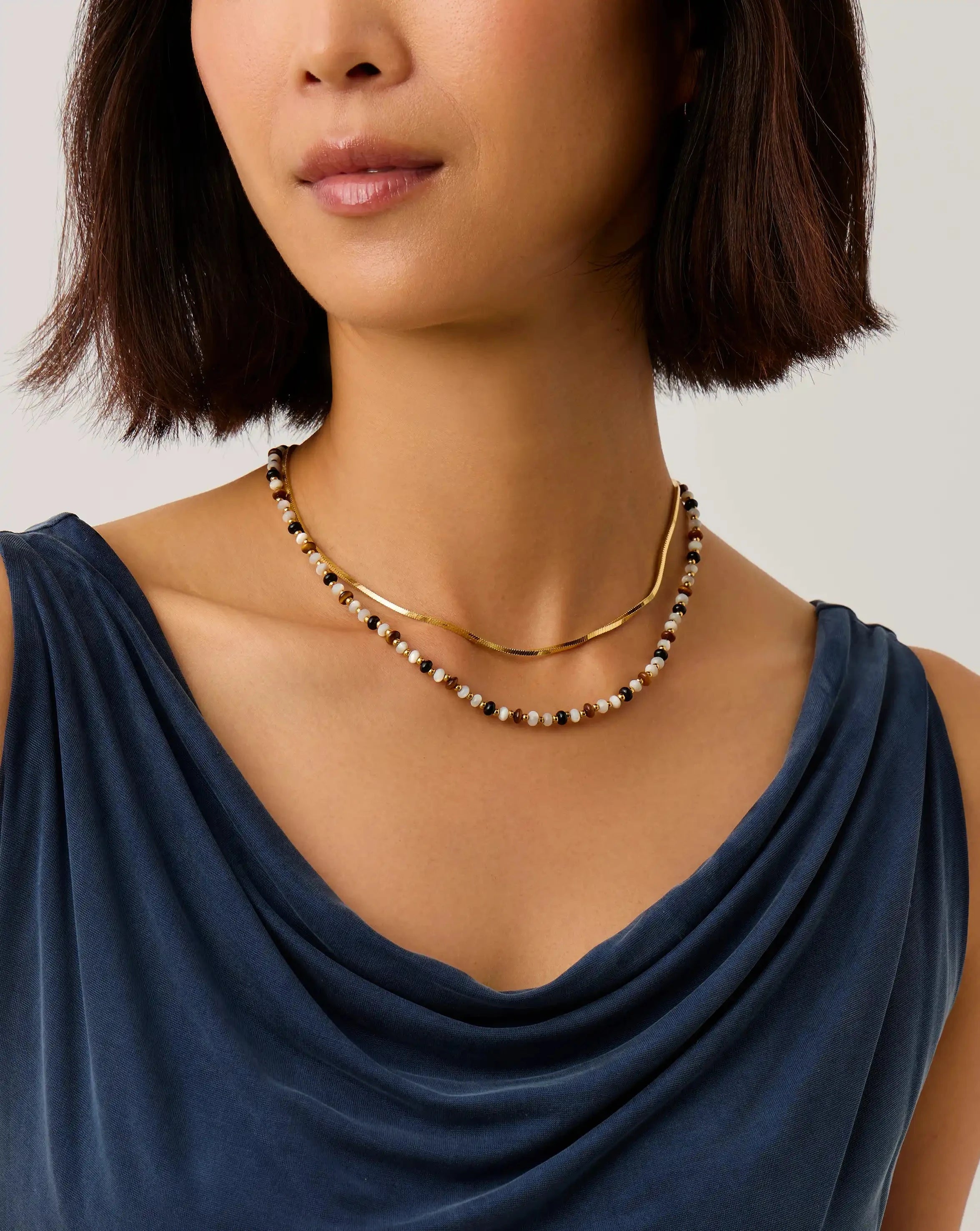Savi Pearl & Gemstone Beaded Necklace | 18ct Gold Plated/Multi Necklaces Missoma 