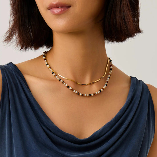 Savi Pearl & Gemstone Beaded Necklace | 18ct Gold Plated/Multi Necklaces Missoma 