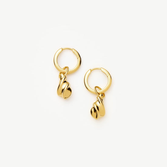 Savi Ridge Droplet Charm Earrings | 18ct Gold Vermeil Earrings Missoma 