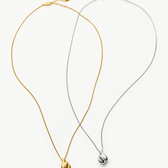 Savi Ridge Droplet Pendant Necklace | Silver Plated Necklaces Missoma 