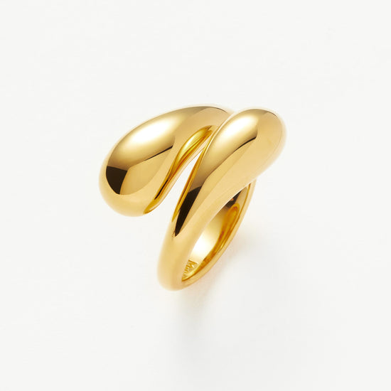 Savi Sculptural Crossover Ring | 18ct Gold Plated Vermeil Rings Missoma 