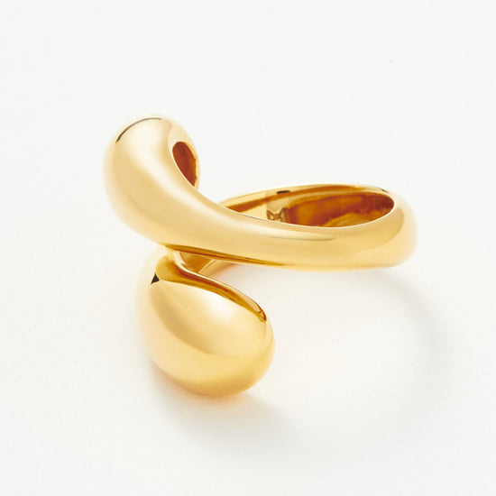 Savi Sculptural Crossover Ring | 18ct Gold Plated Vermeil Rings Missoma 