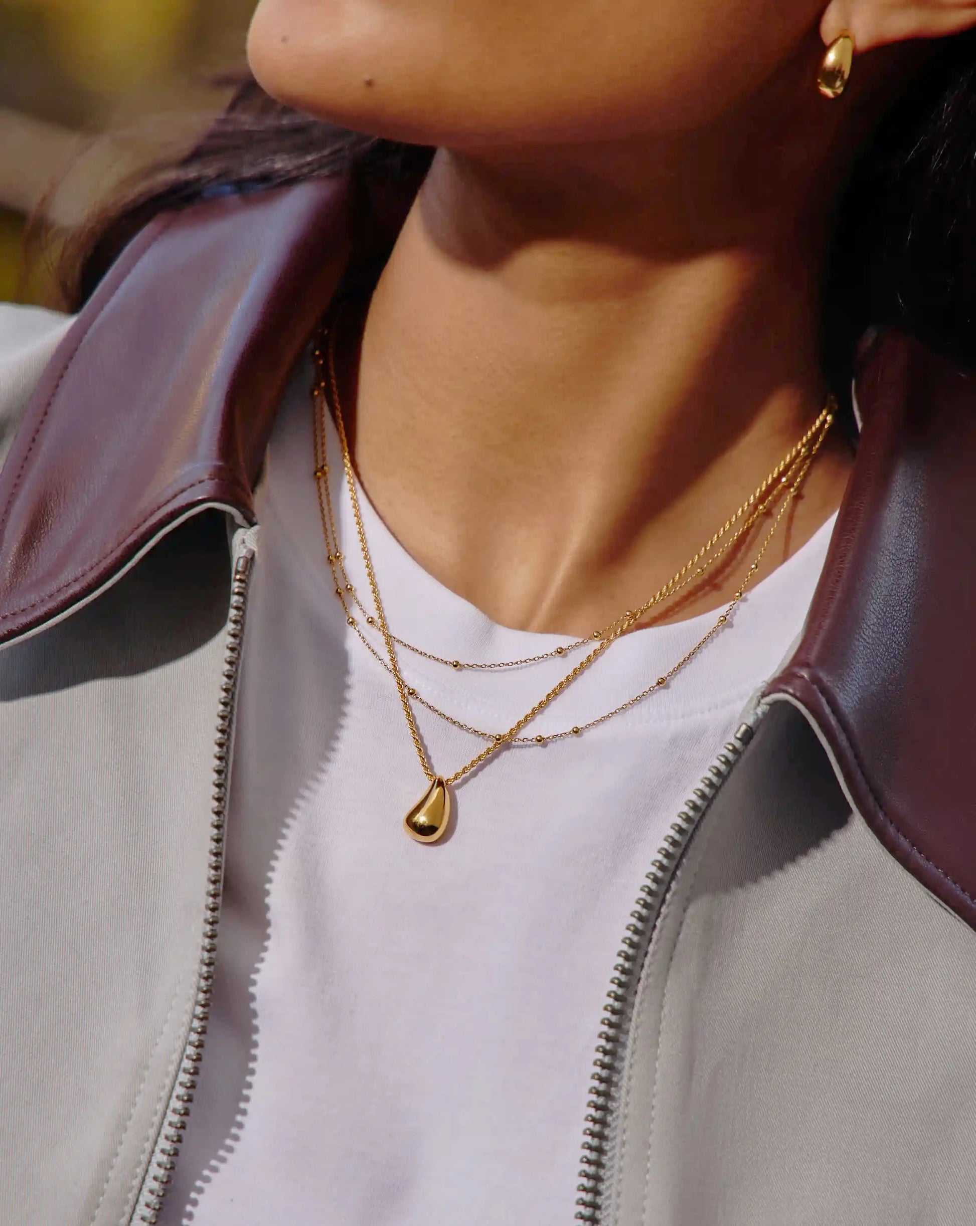 Savi Sculptural Droplet Pendant Necklace | 18ct Gold Vermeil Necklaces Missoma 