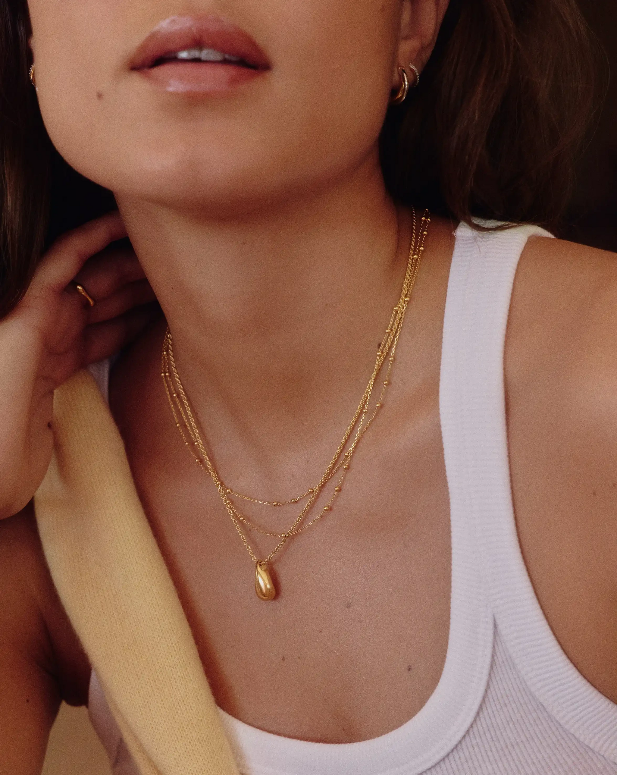 Savi Sculptural Droplet Pendant Necklace | 18ct Gold Vermeil Necklaces Missoma 
