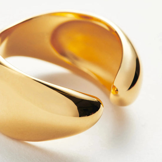 Savi Sculptural Open Stacking Ring | 18ct Gold Plated Rings Missoma 