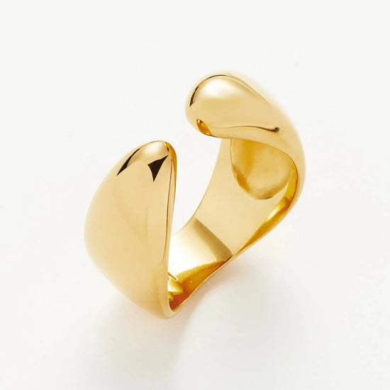 Savi Sculptural Open Stacking Ring | 18ct Gold Plated Rings Missoma 
