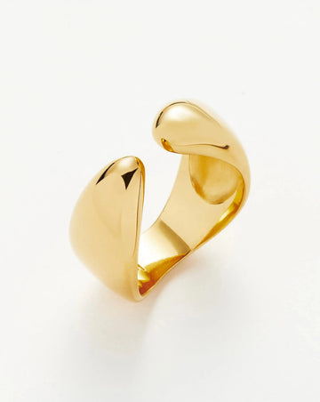 Savi Sculptural Open Stacking Ring | 18ct Gold Plated Rings Missoma 