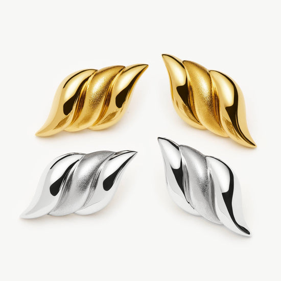 Savi Signature Oversized Stud Earrings | 18ct Gold Plated Earrings Missoma 