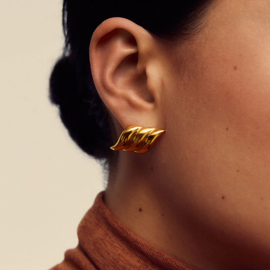 Savi Signature Oversized Stud Earrings | 18ct Gold Plated Earrings Missoma 