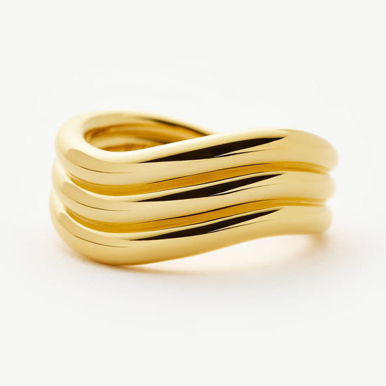 Savi Signature Triple Ring | 18ct Gold Plated Rings Missoma 