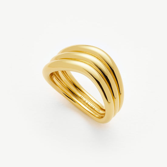Savi Signature Triple Ring | 18ct Gold Plated Rings Missoma 