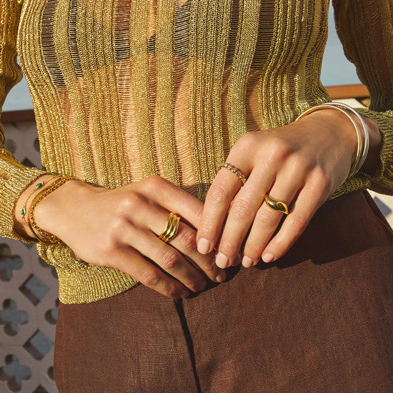 Savi Signature Triple Ring | 18ct Gold Plated Rings Missoma 