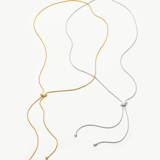 Savi Slider Lariat Chain Necklace | 18ct Gold Vermeil Necklaces Missoma 