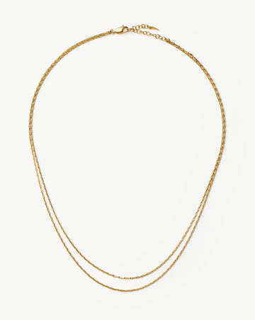 Savi Twisted Double Chain Necklace | 18ct Gold Plated Necklaces Missoma 