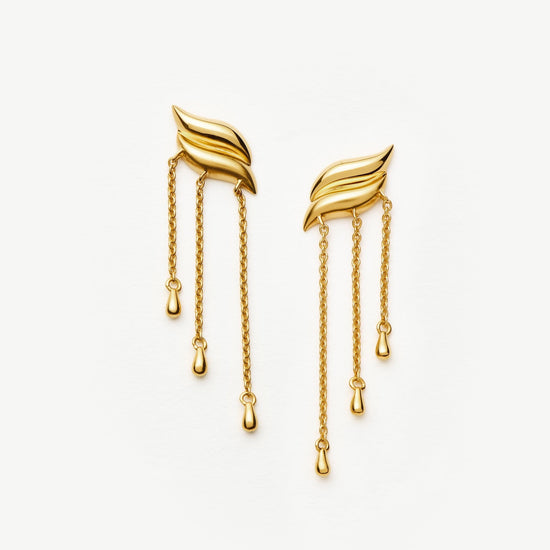 Savi Waterfall Drop Earrings | 18ct Gold Vermeil Earrings Missoma 