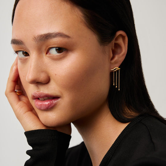 Savi Waterfall Drop Earrings | 18ct Gold Vermeil Earrings Missoma 