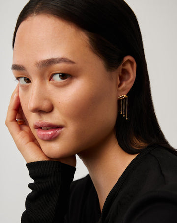 Savi Waterfall Drop Earrings | 18ct Gold Vermeil Earrings Missoma 