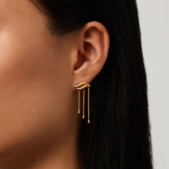 Savi Waterfall Drop Earrings | 18ct Gold Vermeil Earrings Missoma 