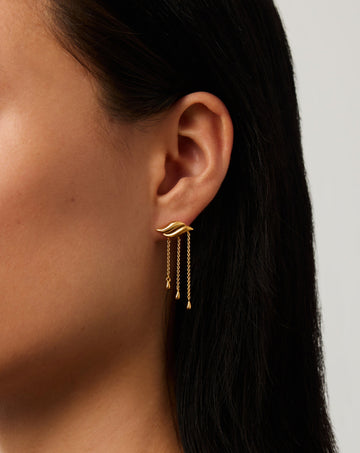 Savi Waterfall Drop Earrings | 18ct Gold Vermeil Earrings Missoma 