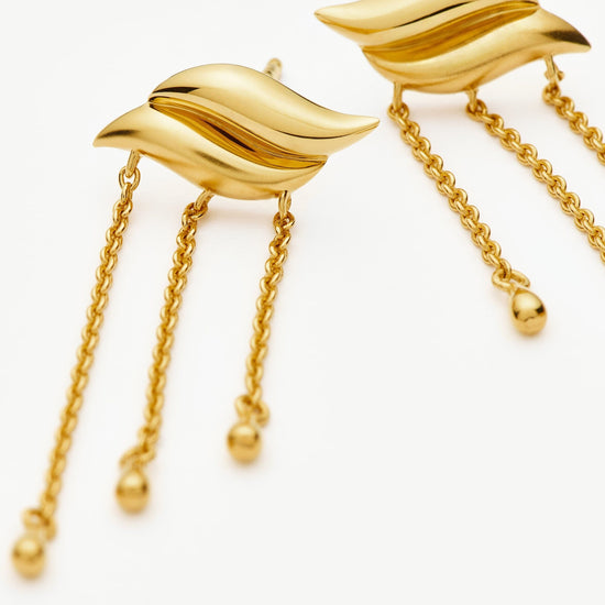 Savi Waterfall Drop Earrings | 18ct Gold Vermeil Earrings Missoma 