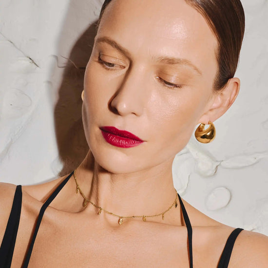 Sculptural Chubby Dome Medium Hoop Earrings | 18ct Gold Plated Earrings Missoma 