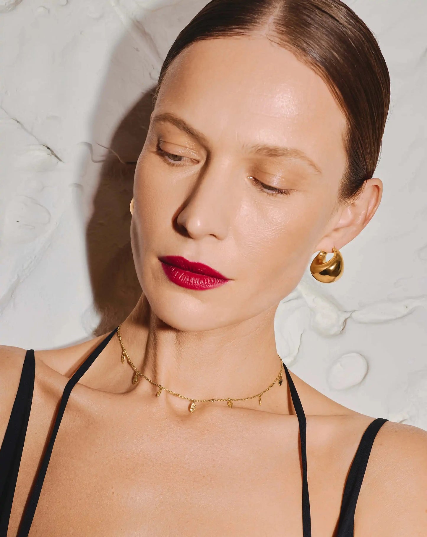 Sculptural Chubby Dome Medium Hoop Earrings | 18ct Gold Plated Earrings Missoma 