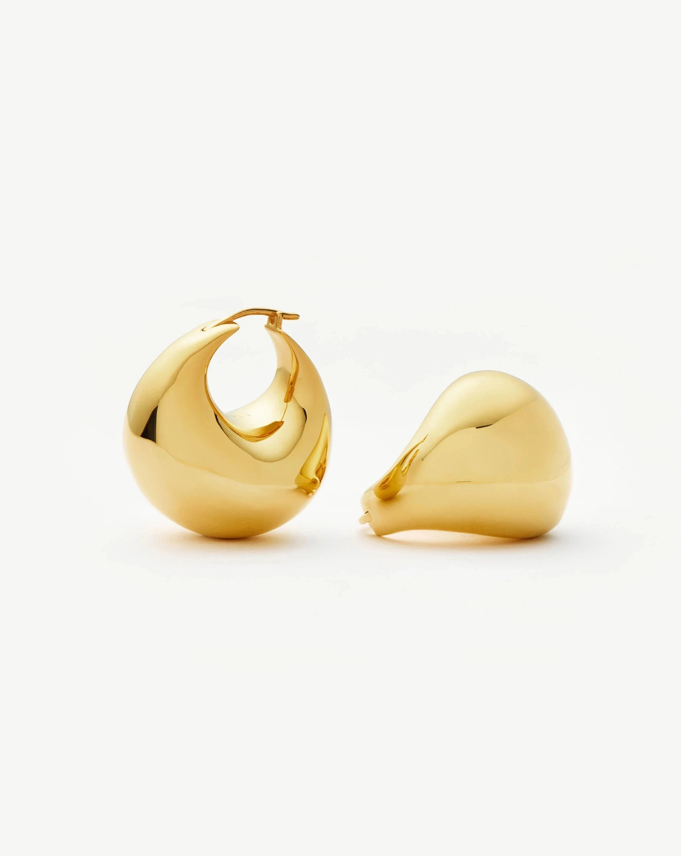Sculptural Chubby Dome Medium Hoop Earrings | 18ct Gold Plated Earrings Missoma 