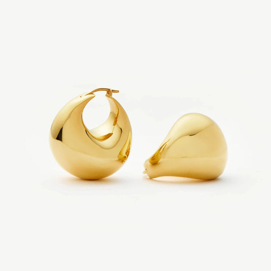 Sculptural Chubby Dome Medium Hoop Earrings | 18ct Gold Plated Earrings Missoma 