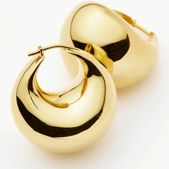 Sculptural Chubby Dome Medium Hoop Earrings | 18ct Gold Plated Earrings Missoma 