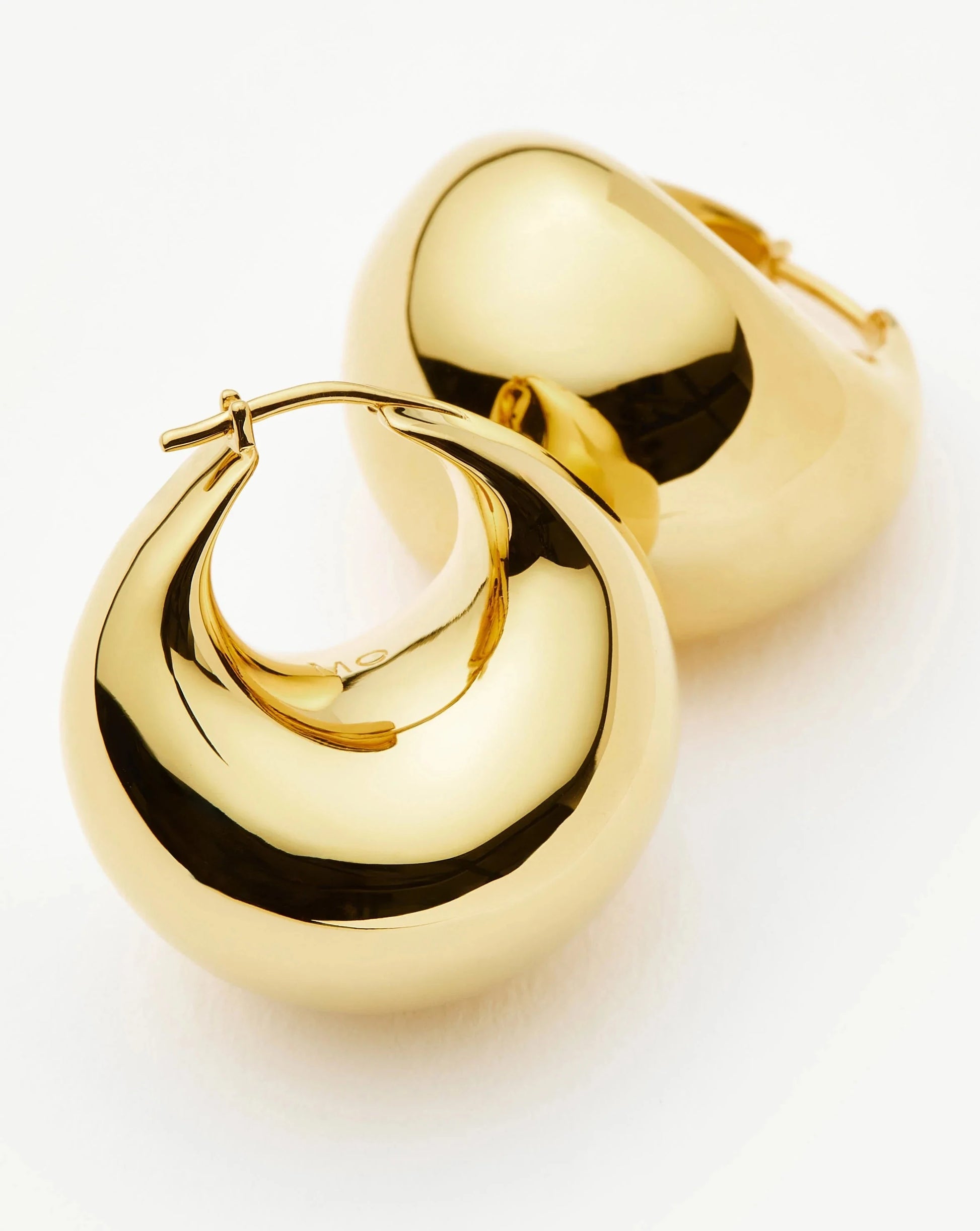 Sculptural Chubby Dome Medium Hoop Earrings | 18ct Gold Plated Earrings Missoma 
