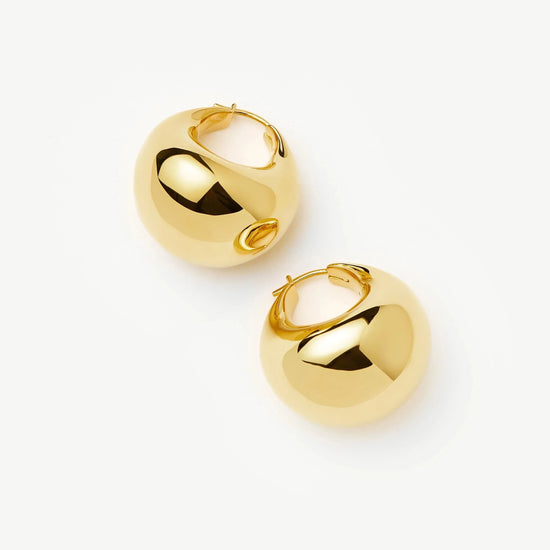 Sculptural Chubby Dome Medium Hoop Earrings | 18ct Gold Plated Earrings Missoma 