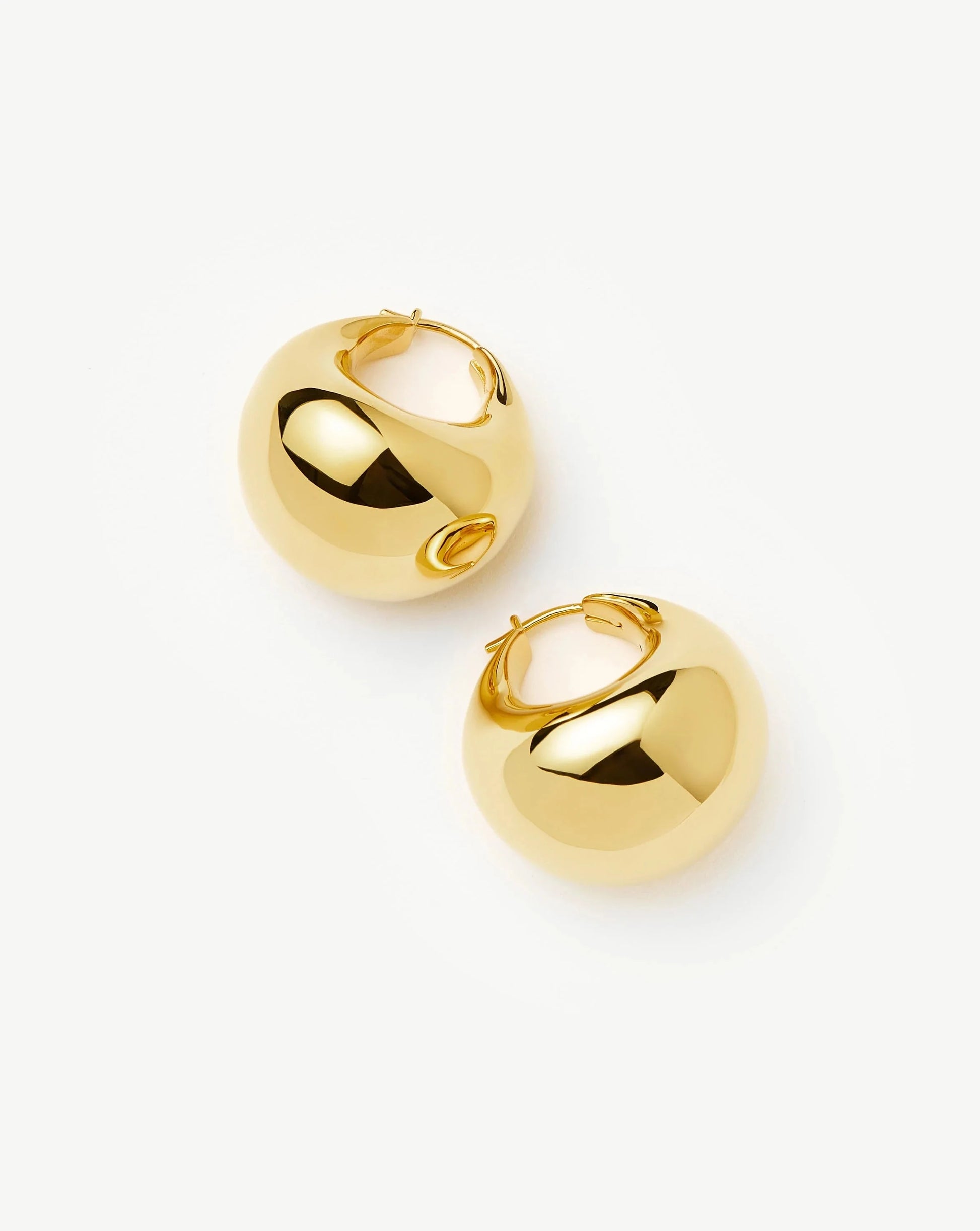 Sculptural Chubby Dome Medium Hoop Earrings | 18ct Gold Plated Earrings Missoma 