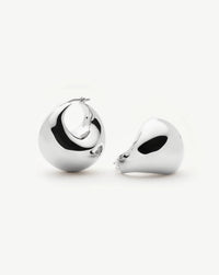 Sculptural Chubby Dome Medium Hoop Earrings | Silver Plated Earrings Missoma 