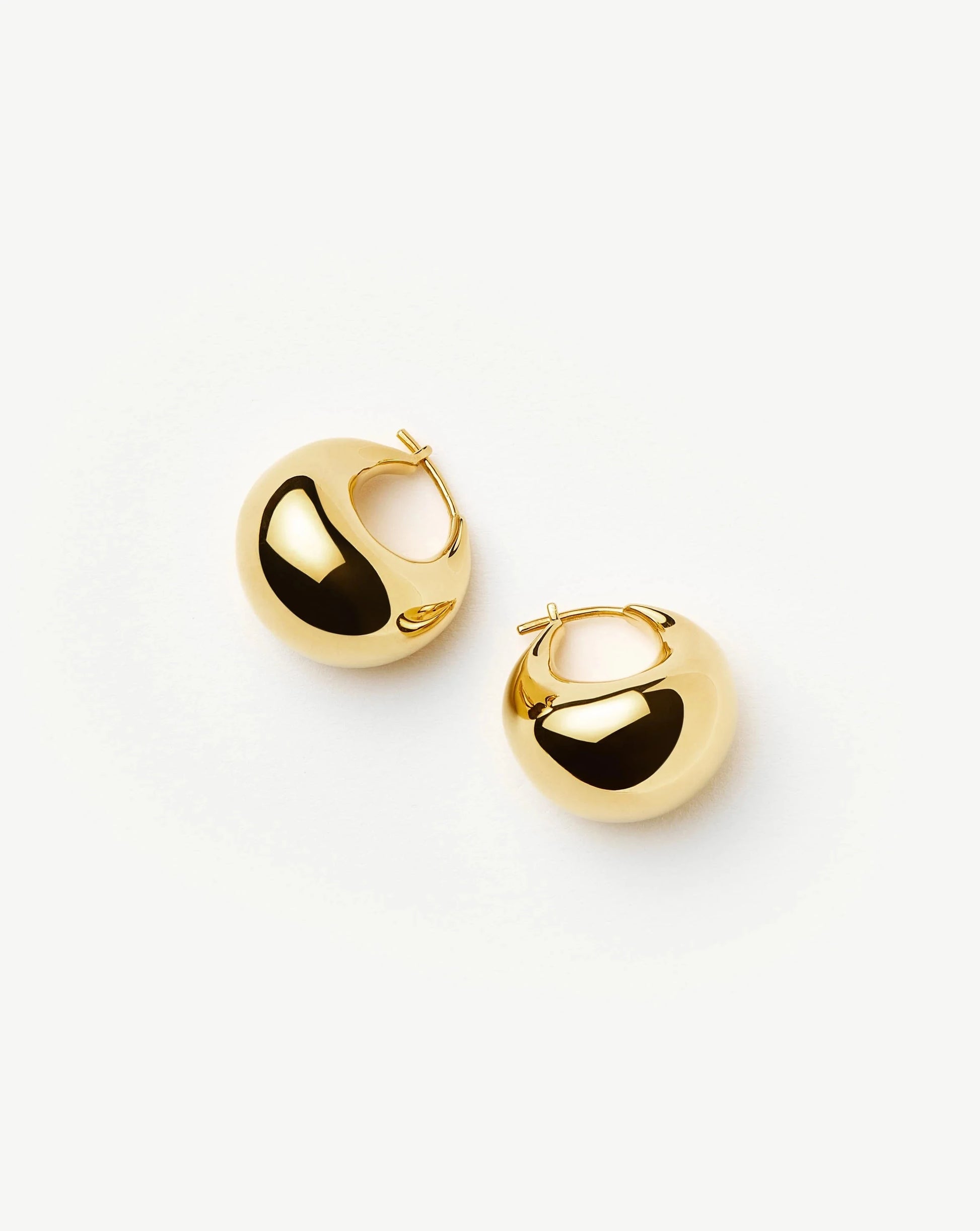 Sculptural Chubby Dome Small Hoop Earrings | 18ct Gold Plated Earrings Missoma 