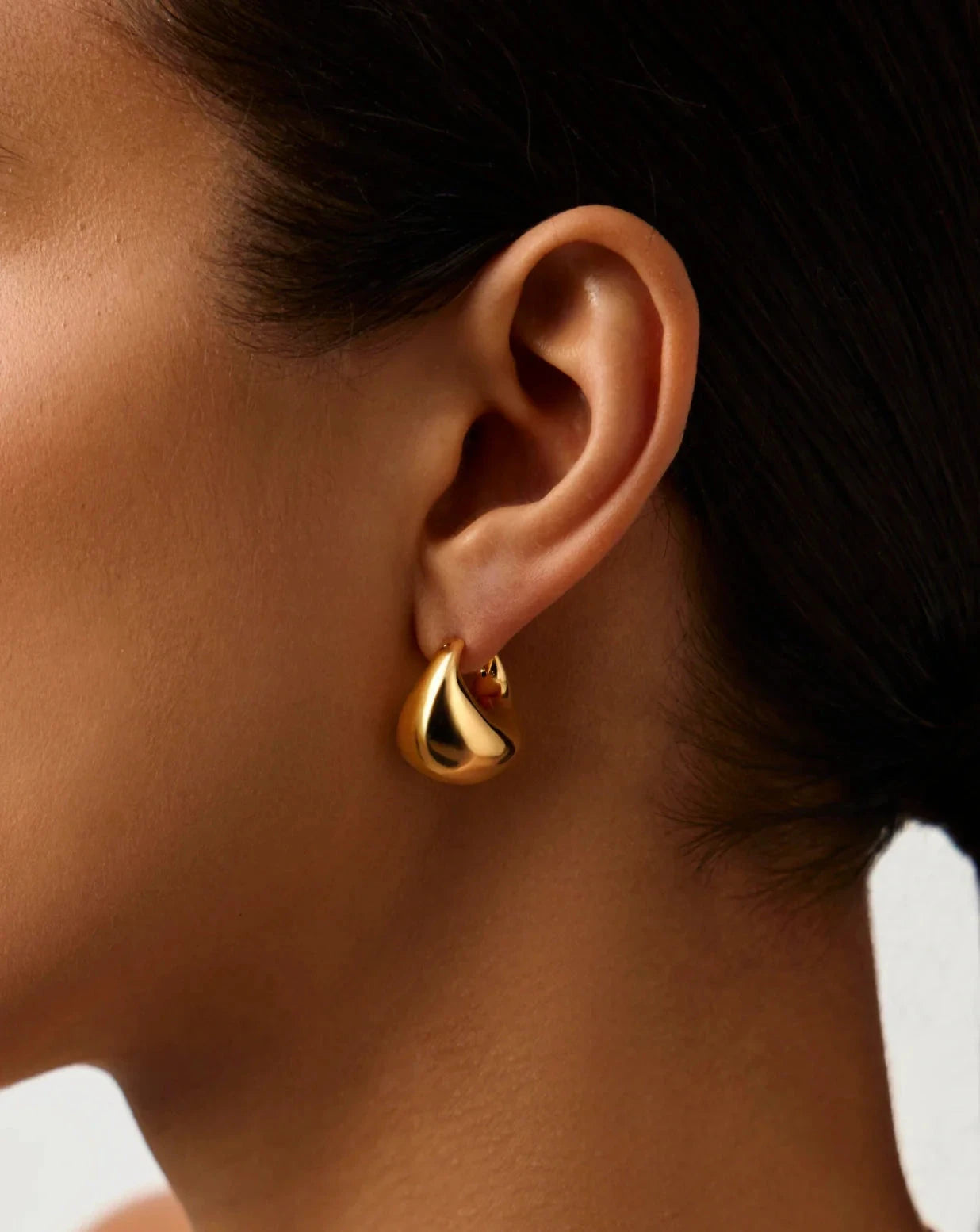 Sculptural Chubby Dome Small Hoop Earrings | 18ct Gold Plated Earrings Missoma 