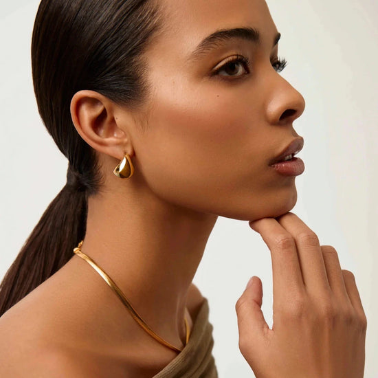 Sculptural Chubby Dome Small Hoop Earrings | 18ct Gold Plated Earrings Missoma 