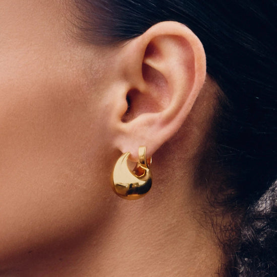 Sculptural Chubby Dome Small Hoop Earrings | 18ct Gold Plated Earrings Missoma 