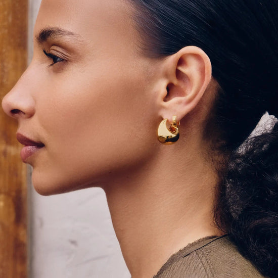 Sculptural Chubby Dome Small Hoop Earrings | 18ct Gold Plated Earrings Missoma 