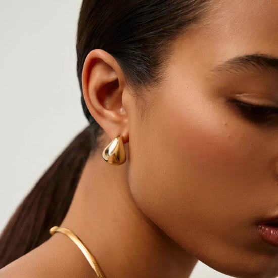 Sculptural Chubby Dome Small Hoop Earrings | 18ct Gold Plated Earrings Missoma 